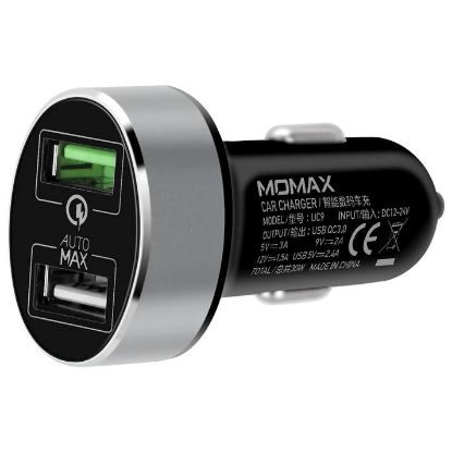 Picture of Momax Dual-Port USB Fast Car Charger - black