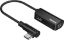 صورة محول صوت L45 USB-C الى نوع سي من باسيوس + وصلة صوت 3.5 ملم لجاك سماعة رأس، محول جاك بخاصية الغاء الضوضاء مثالي للالعاب، اسود