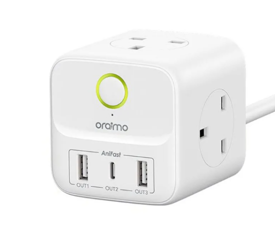 Picture of oraimo OWS-E342 PowerHub 2 1.5M 6-in-1 Power Cub-White