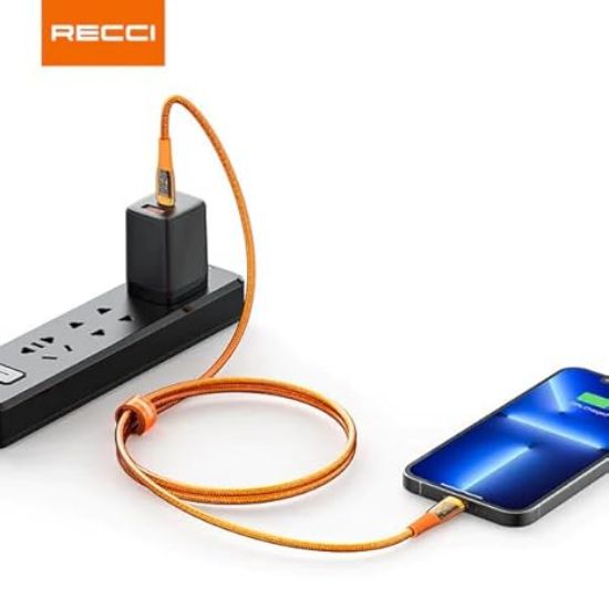 Picture of Recci Cable PD C to C (100W) 1.5M Aluminum,braided-Orange