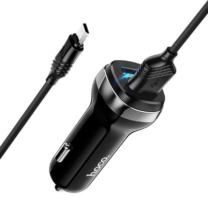 Picture of Hoco Z40 Superior Dual Port Car Charger Set (Micro) Black