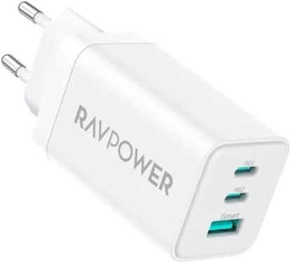 صورة راف باور RP-PC172 شاحن PD بايونير 65 واط بثلاثة منافذ - أبيض