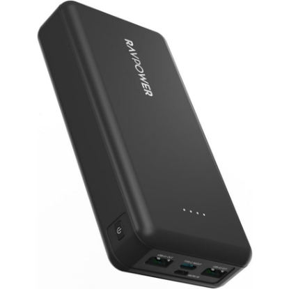 Picture of RavPower Pioneer RP-PB1216 PD Power Bank, 15W, 4 Ports, 20000 mAh - Black