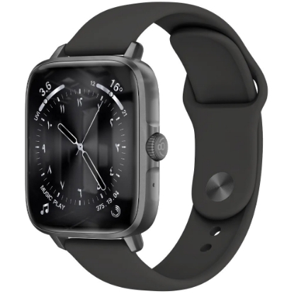 صورة ساعة سمارت كاردو، هيكل وسوار اسود