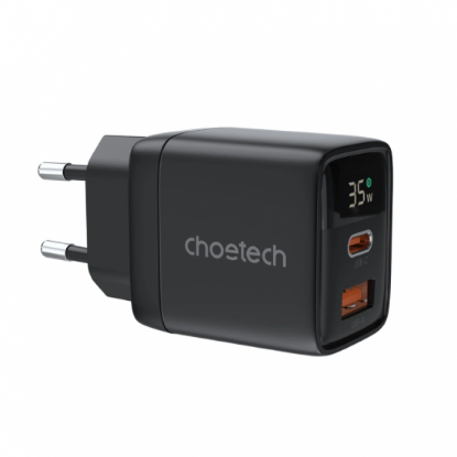 Picture of Choetech PD35W GAN A+C Display wall charger EU black