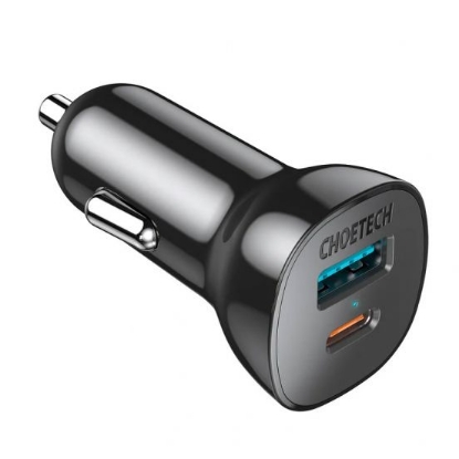 Picture of Choetech Car Charger Adapter 20W Dual-Port - Black